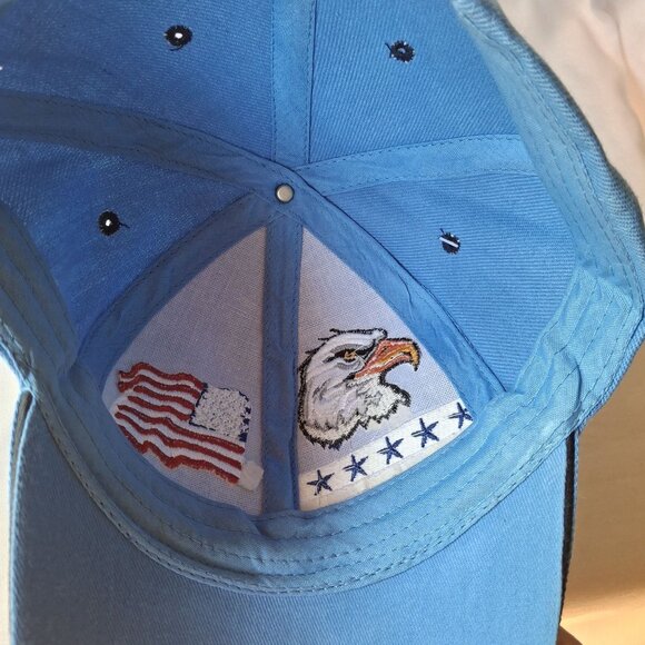 USA Eagle Embroidered Blue Baseball Cap With Adjustable Strap - Picture 5 of 6